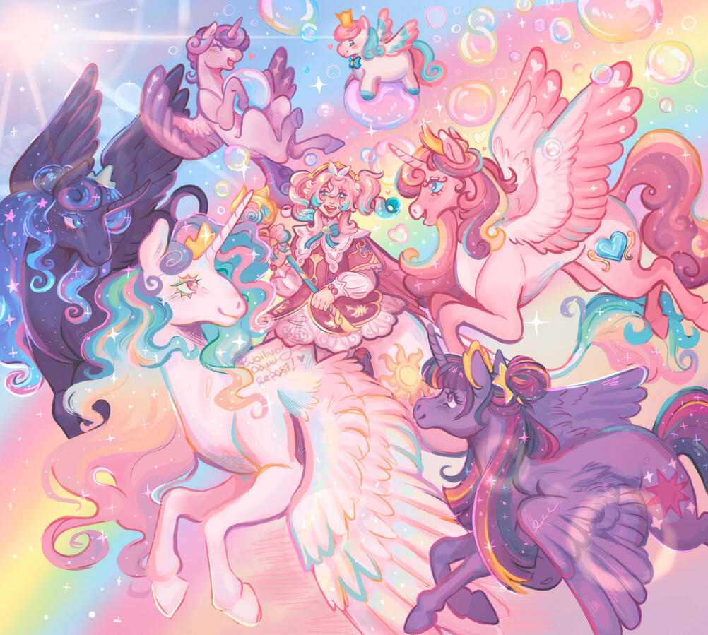 april - hyacine, ika, and the five princesses of equestria